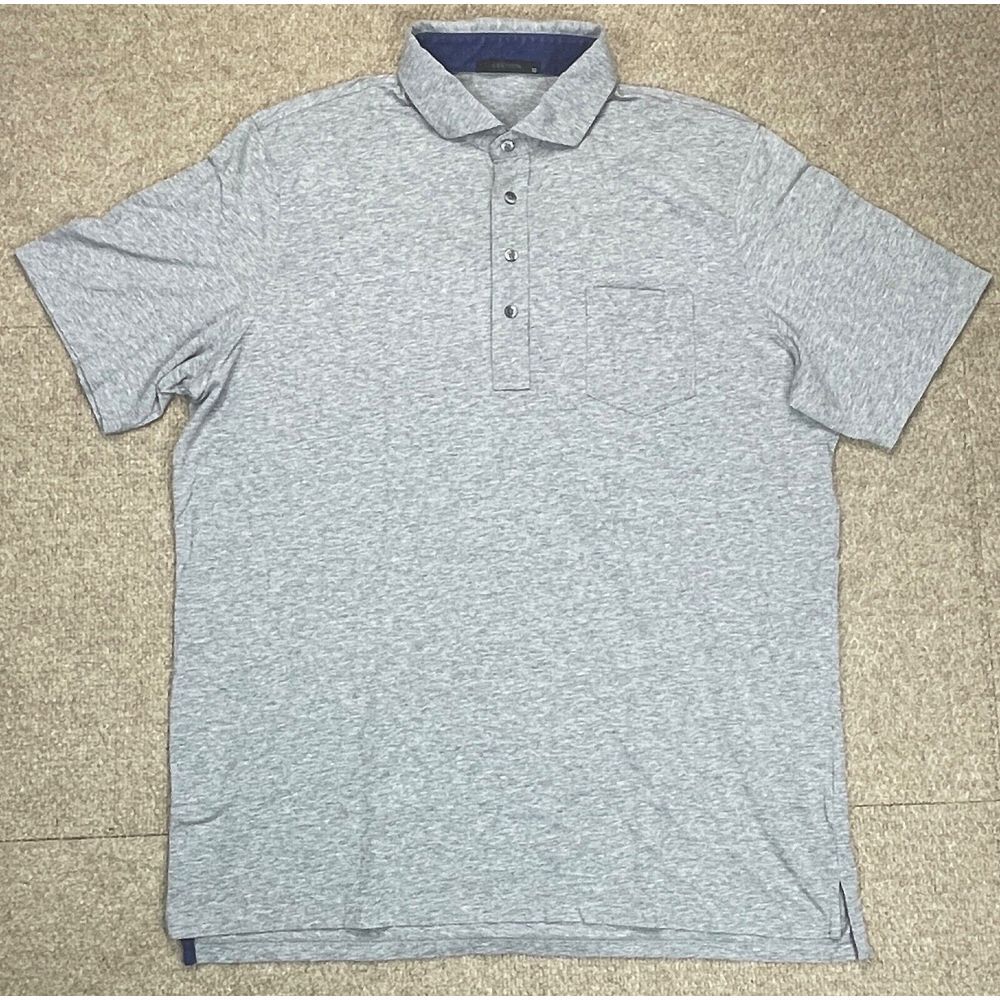 Greyson Men's Gray Button Up Short Sleeve Golf Polo Shirt Size XL‎
